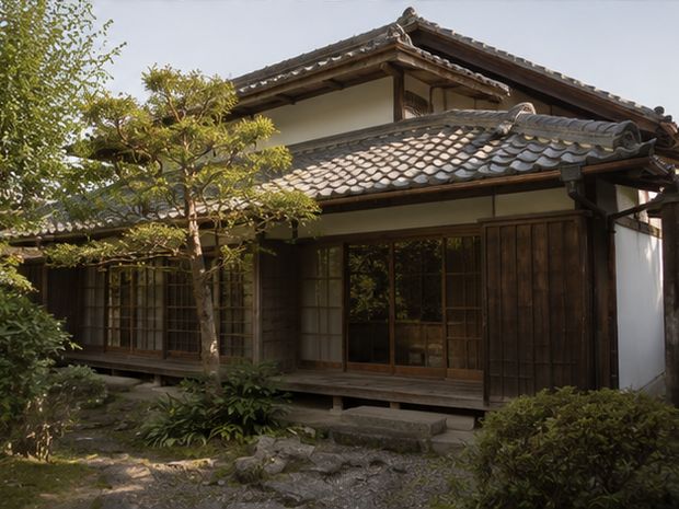 日本家屋の外観。