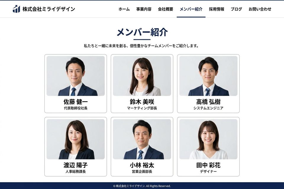 会社サイトでの使用イメージ